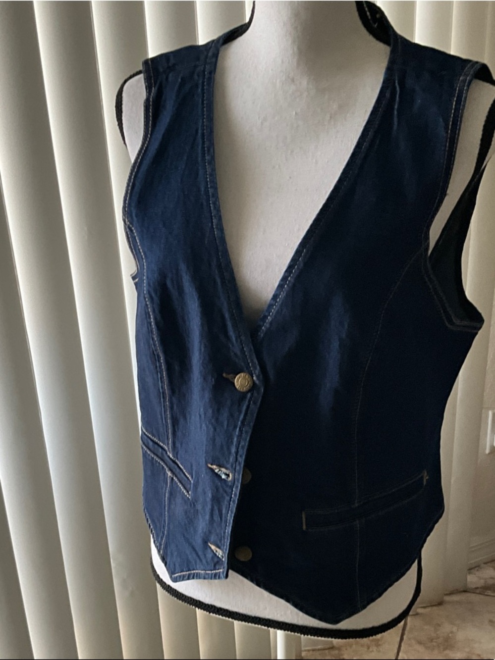 LOFT Navy Denim Vest